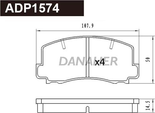 Danaher ADP1574 - Kit de plaquettes de frein, frein à disque cwaw.fr