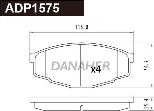 Danaher ADP1575 - Kit de plaquettes de frein, frein à disque cwaw.fr