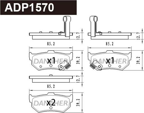 Danaher ADP1570 - Kit de plaquettes de frein, frein à disque cwaw.fr