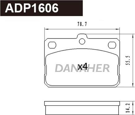 Danaher ADP1606 - Kit de plaquettes de frein, frein à disque cwaw.fr