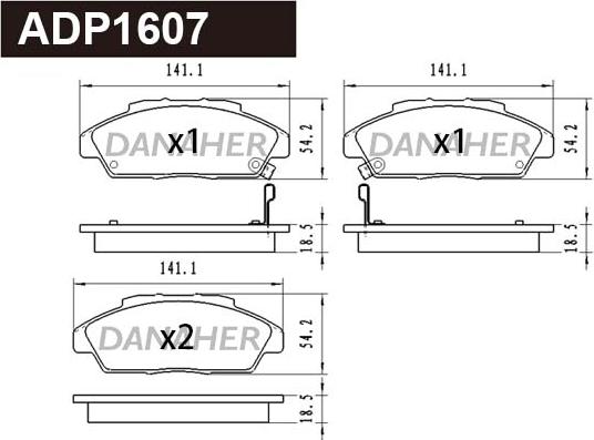 Danaher ADP1607 - Kit de plaquettes de frein, frein à disque cwaw.fr