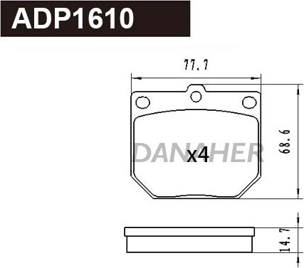 Danaher ADP1610 - Kit de plaquettes de frein, frein à disque cwaw.fr