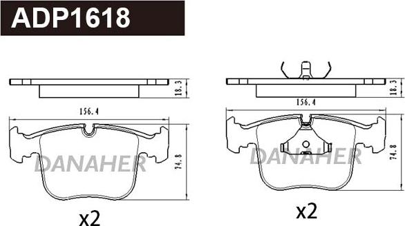 Danaher ADP1618 - Kit de plaquettes de frein, frein à disque cwaw.fr