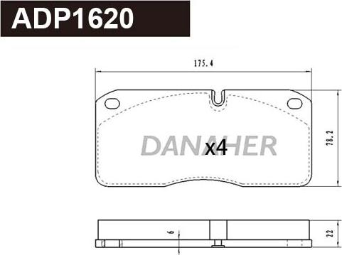 Danaher ADP1620 - Kit de plaquettes de frein, frein à disque cwaw.fr