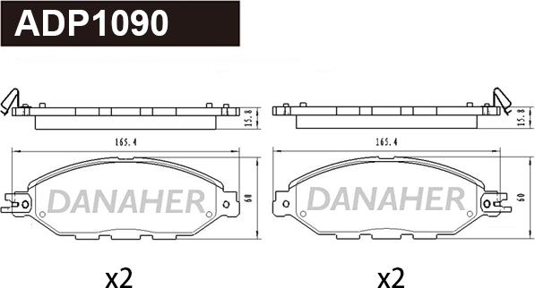 Danaher ADP1090 - Kit de plaquettes de frein, frein à disque cwaw.fr