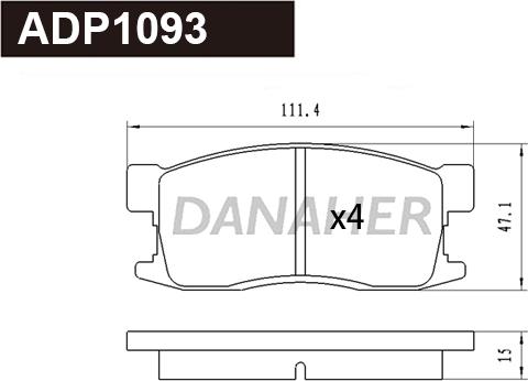 Danaher ADP1093 - Kit de plaquettes de frein, frein à disque cwaw.fr