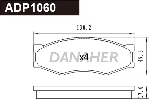 Danaher ADP1060 - Kit de plaquettes de frein, frein à disque cwaw.fr