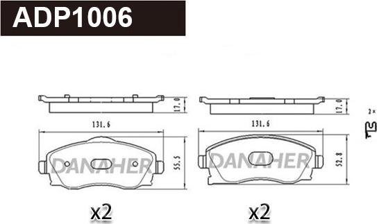 Danaher ADP1006 - Kit de plaquettes de frein, frein à disque cwaw.fr