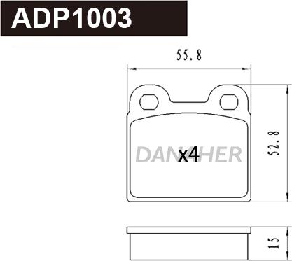 Danaher ADP1003 - Kit de plaquettes de frein, frein à disque cwaw.fr