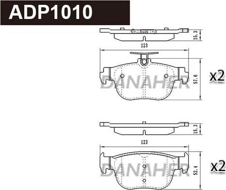 Danaher ADP1010 - Kit de plaquettes de frein, frein à disque cwaw.fr