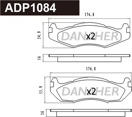 Danaher ADP1084 - Kit de plaquettes de frein, frein à disque cwaw.fr