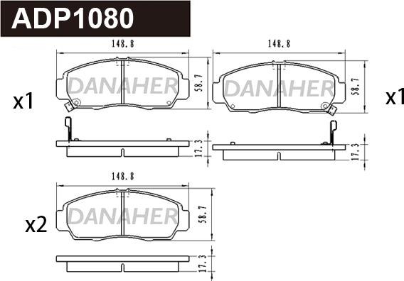 Danaher ADP1080 - Kit de plaquettes de frein, frein à disque cwaw.fr