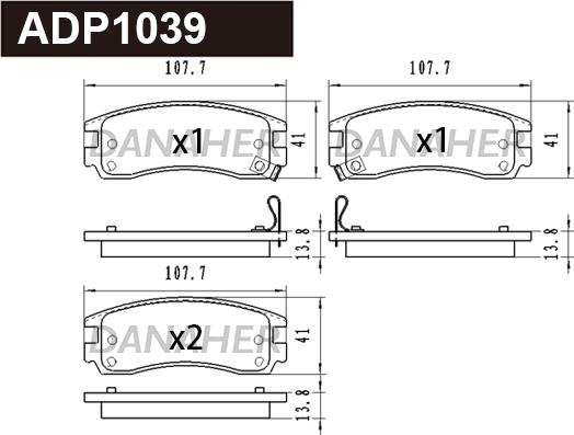 Danaher ADP1039 - Kit de plaquettes de frein, frein à disque cwaw.fr