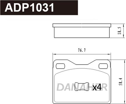 Danaher ADP1031 - Kit de plaquettes de frein, frein à disque cwaw.fr