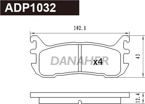 Danaher ADP1032 - Kit de plaquettes de frein, frein à disque cwaw.fr