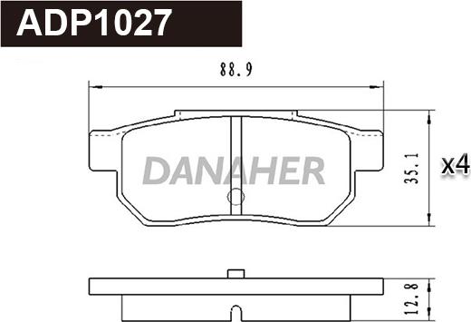 Danaher ADP1027 - Kit de plaquettes de frein, frein à disque cwaw.fr