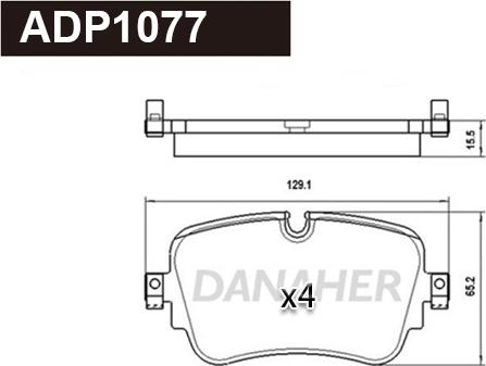 Danaher ADP1077 - Kit de plaquettes de frein, frein à disque cwaw.fr