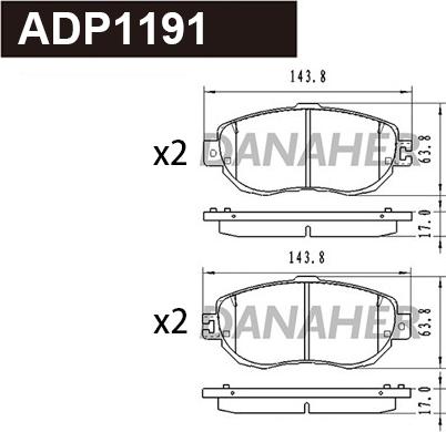 Danaher ADP1191 - Kit de plaquettes de frein, frein à disque cwaw.fr