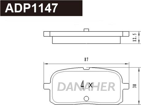 Danaher ADP1147 - Kit de plaquettes de frein, frein à disque cwaw.fr