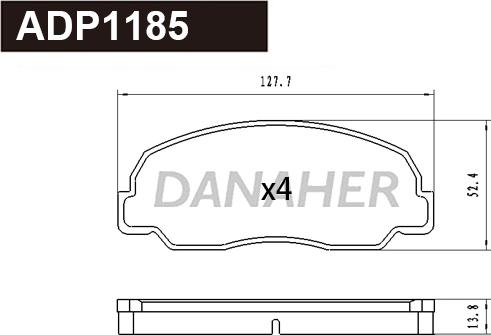 Danaher ADP1185 - Kit de plaquettes de frein, frein à disque cwaw.fr