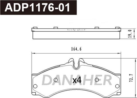 Danaher ADP1176-01 - Kit de plaquettes de frein, frein à disque cwaw.fr