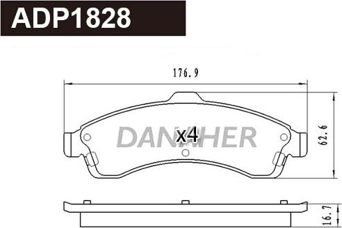 Danaher ADP1828 - Kit de plaquettes de frein, frein à disque cwaw.fr