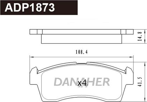 Danaher ADP1873 - Kit de plaquettes de frein, frein à disque cwaw.fr