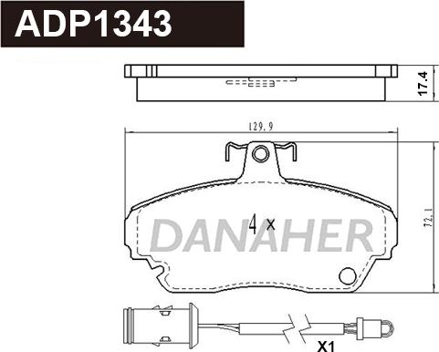 Danaher ADP1343 - Kit de plaquettes de frein, frein à disque cwaw.fr