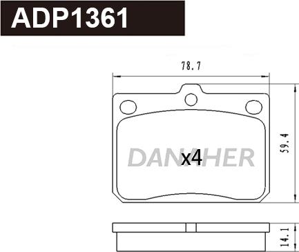 Danaher ADP1361 - Kit de plaquettes de frein, frein à disque cwaw.fr