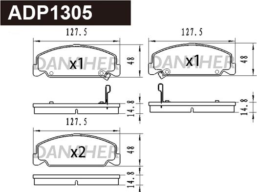 Danaher ADP1305 - Kit de plaquettes de frein, frein à disque cwaw.fr