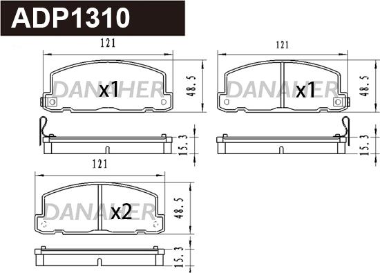 Danaher ADP1310 - Kit de plaquettes de frein, frein à disque cwaw.fr