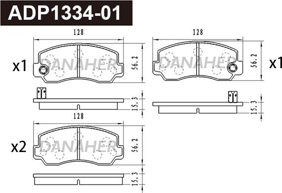 Danaher ADP1334-01 - Kit de plaquettes de frein, frein à disque cwaw.fr