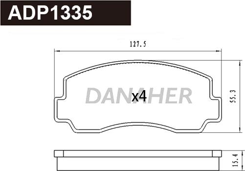 Danaher ADP1335 - Kit de plaquettes de frein, frein à disque cwaw.fr