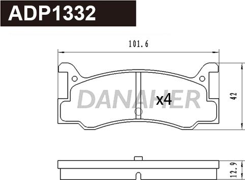 Danaher ADP1332 - Kit de plaquettes de frein, frein à disque cwaw.fr