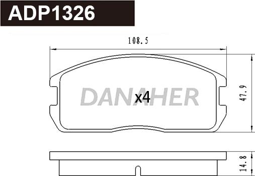 Danaher ADP1326 - Kit de plaquettes de frein, frein à disque cwaw.fr