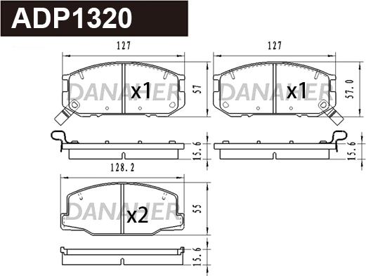 Danaher ADP1320 - Kit de plaquettes de frein, frein à disque cwaw.fr