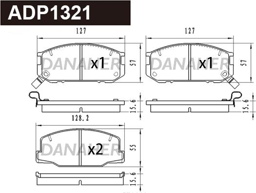 Danaher ADP1321 - Kit de plaquettes de frein, frein à disque cwaw.fr