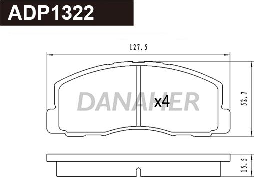 Danaher ADP1322 - Kit de plaquettes de frein, frein à disque cwaw.fr