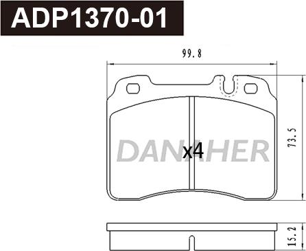 Danaher ADP1370-01 - Kit de plaquettes de frein, frein à disque cwaw.fr