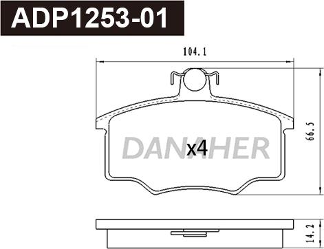 Danaher ADP1253-01 - Kit de plaquettes de frein, frein à disque cwaw.fr