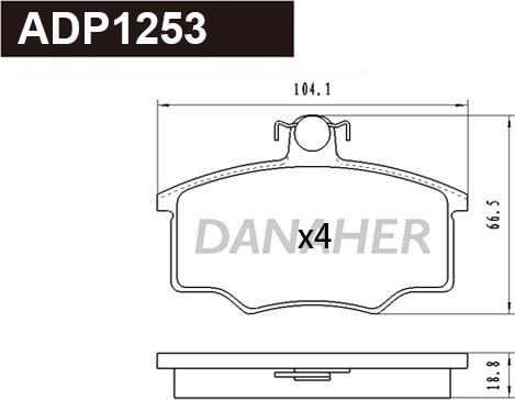 Danaher ADP1253 - Kit de plaquettes de frein, frein à disque cwaw.fr