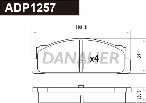 Danaher ADP1257 - Kit de plaquettes de frein, frein à disque cwaw.fr