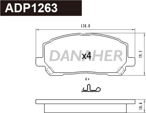 Danaher ADP1263 - Kit de plaquettes de frein, frein à disque cwaw.fr