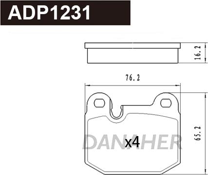 Danaher ADP1231 - Kit de plaquettes de frein, frein à disque cwaw.fr