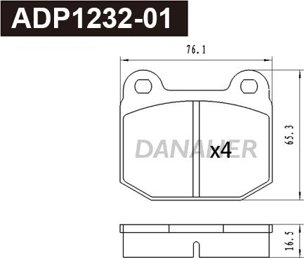 Danaher ADP1232-01 - Kit de plaquettes de frein, frein à disque cwaw.fr