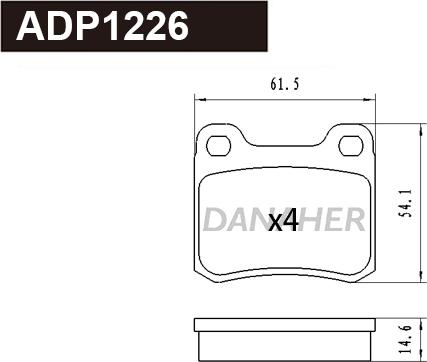 Danaher ADP1226 - Kit de plaquettes de frein, frein à disque cwaw.fr