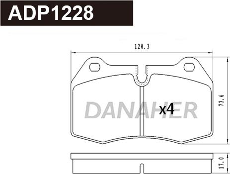 Danaher ADP1228 - Kit de plaquettes de frein, frein à disque cwaw.fr