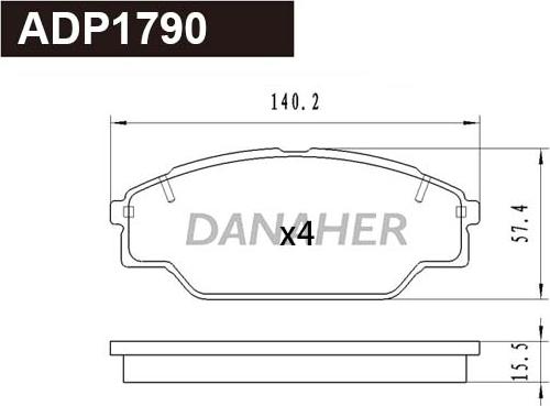 Danaher ADP1790 - Kit de plaquettes de frein, frein à disque cwaw.fr