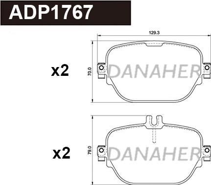 Danaher ADP1767 - Kit de plaquettes de frein, frein à disque cwaw.fr