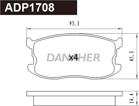 Danaher ADP1708 - Kit de plaquettes de frein, frein à disque cwaw.fr